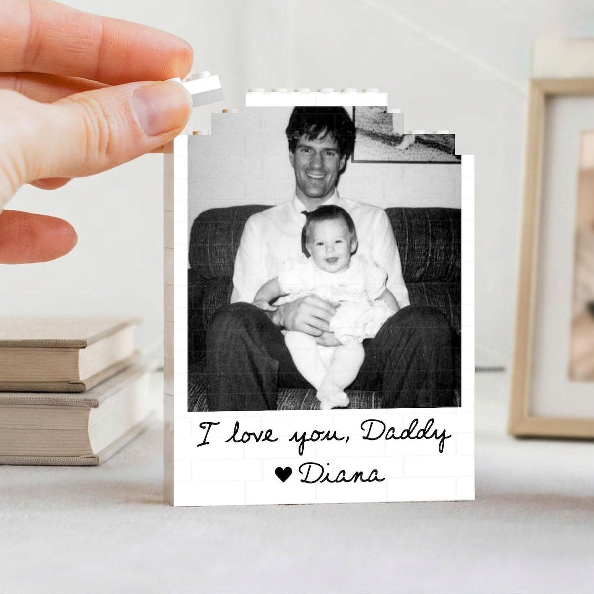 Personalized Photo Building Blocks Gift for Dad, Custom Daddy and Me, New Born Baby Photo Gift, First Fathers Day, Best Dad Gift from Son