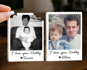 Personalized Photo Building Blocks Gift for Dad, Custom Daddy and Me, New Born Baby Photo Gift, First Fathers Day, Best Dad Gift from Son