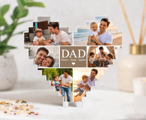 Custom Photo Collage Dad And Kids Building Blocks, Fathers Day Gift for Him, Bricks Puzzle Gift for Husband, New Dad Gift, Family Keepsake