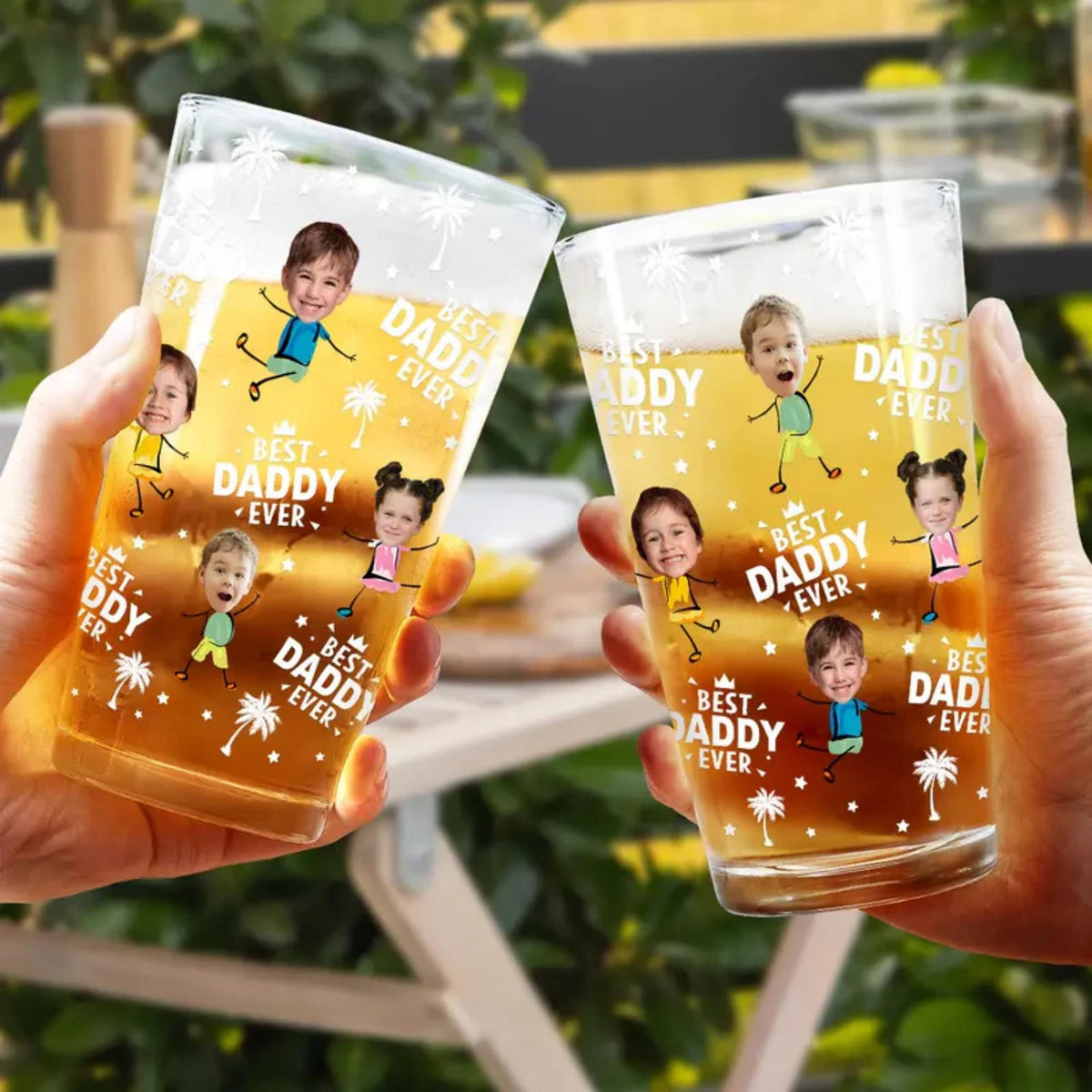 Custom Photo Best Dad Grandpa Ever Beer Glass, Personalized Father s Day Gift, Custom Photo Gifts, Grandpa Gifts