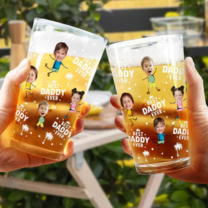 Custom Photo Best Dad Grandpa Ever Beer Glass, Personalized Father s Day Gift, Custom Photo Gifts, Grandpa Gifts
