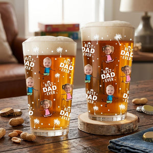 Custom Photo Best Dad Grandpa Ever Beer Glass, Personalized Father s Day Gift, Custom Photo Gifts, Grandpa Gifts