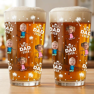 Custom Photo Best Dad Grandpa Ever Beer Glass, Personalized Father s Day Gift, Custom Photo Gifts, Grandpa Gifts