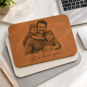 Personalized Fathers Day Gift Custom Photo Sketch Charging Pad, Custom Wireless Charger Pad For Husband Dad, Office Husband Desk Decor