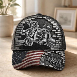 Custom Best Dad EVER 3D Effect All Over Print Hat for Dad,Fathers Day Keepsake Present,Daddy Birthday Gift Idea, Flat Print Classic Adjustable Cap
