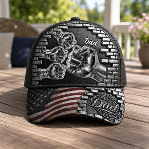 Custom Best Dad EVER 3D Effect All Over Print Hat for Dad,Fathers Day Keepsake Present,Daddy Birthday Gift Idea, Flat Print Classic Adjustable Cap