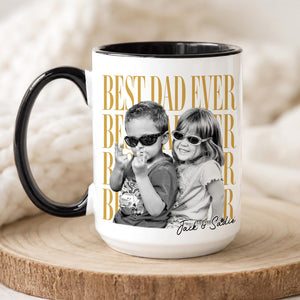 Custom Vintage Retro Photo Dad Mug, Father's Day Mug, Father's Day Gift from Kids, Childhood Photo Mug, Gift for Husband, Dad Coffee Mug