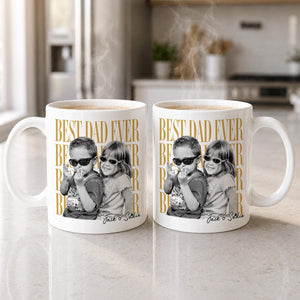Custom Vintage Retro Photo Dad Mug, Father's Day Mug, Father's Day Gift from Kids, Childhood Photo Mug, Gift for Husband, Dad Coffee Mug