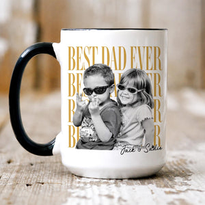 Custom Vintage Retro Photo Dad Mug, Father's Day Mug, Father's Day Gift from Kids, Childhood Photo Mug, Gift for Husband, Dad Coffee Mug