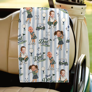 Personalized Golf Towel, Custom Photo Dad Gift from Kids, Father's Day Golfing Keepsake