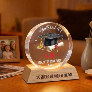 Mastered It Graduation Wave Night Light, Masters Degree Gift, Personalized Graduation Gift, Class of 2026 Grad Gift,Master's Degree MBA Gift