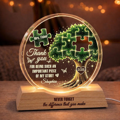 Custom Teacher Appreciation Wave Night Light, Thank You Gift For Teacher, End of Year Teacher Gifts, Teacher Night Light, Gifts for Mentor