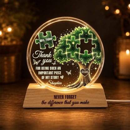 Custom Teacher Appreciation Wave Night Light, Thank You Gift For Teacher, End of Year Teacher Gifts, Teacher Night Light, Gifts for Mentor