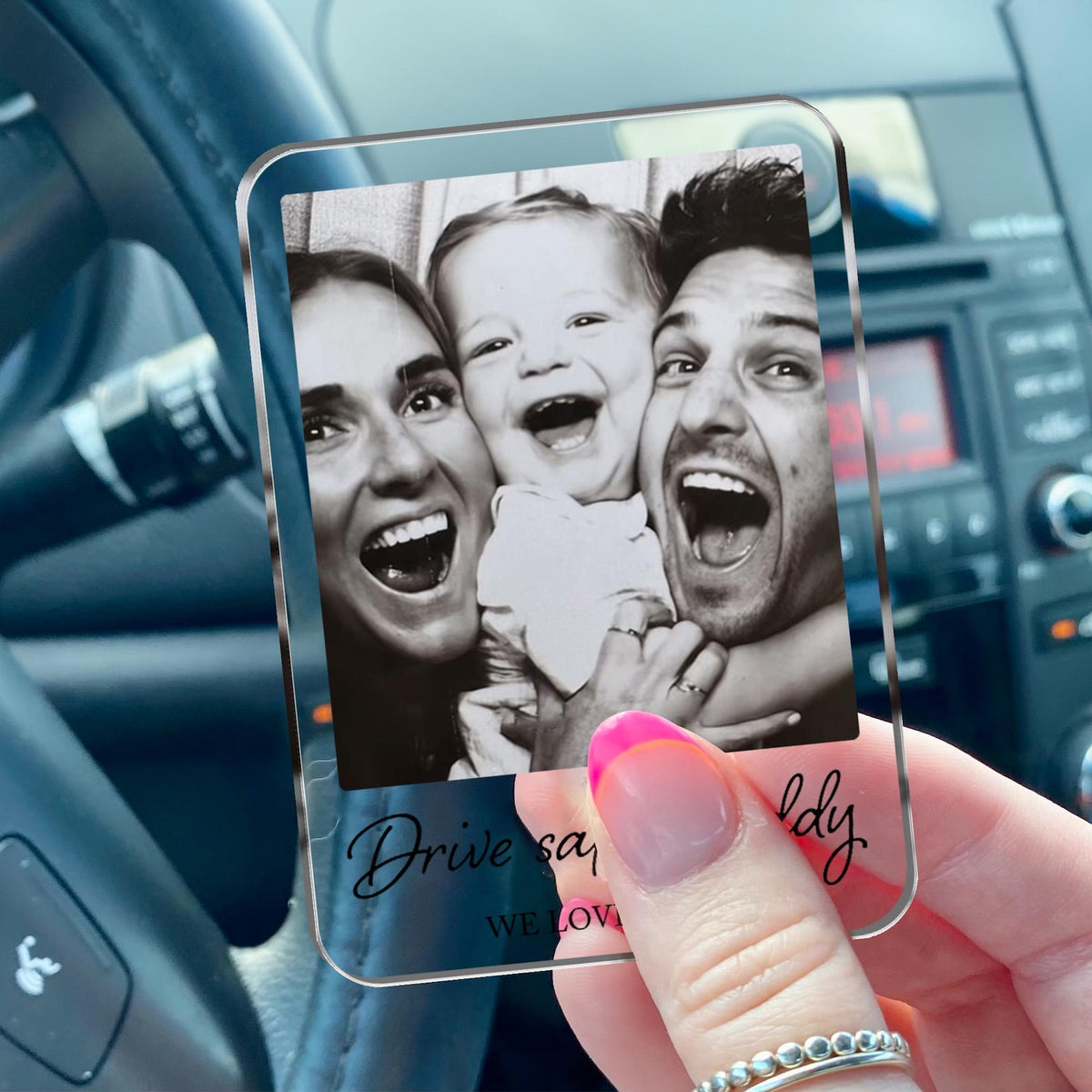 Custom Fathers Day Gift For Dad Photo Car Visor Clip, Drive Safe Daddy Gift, Husband Gift Drive Safe Sun Visor Clip, Acrylic Car Accessories