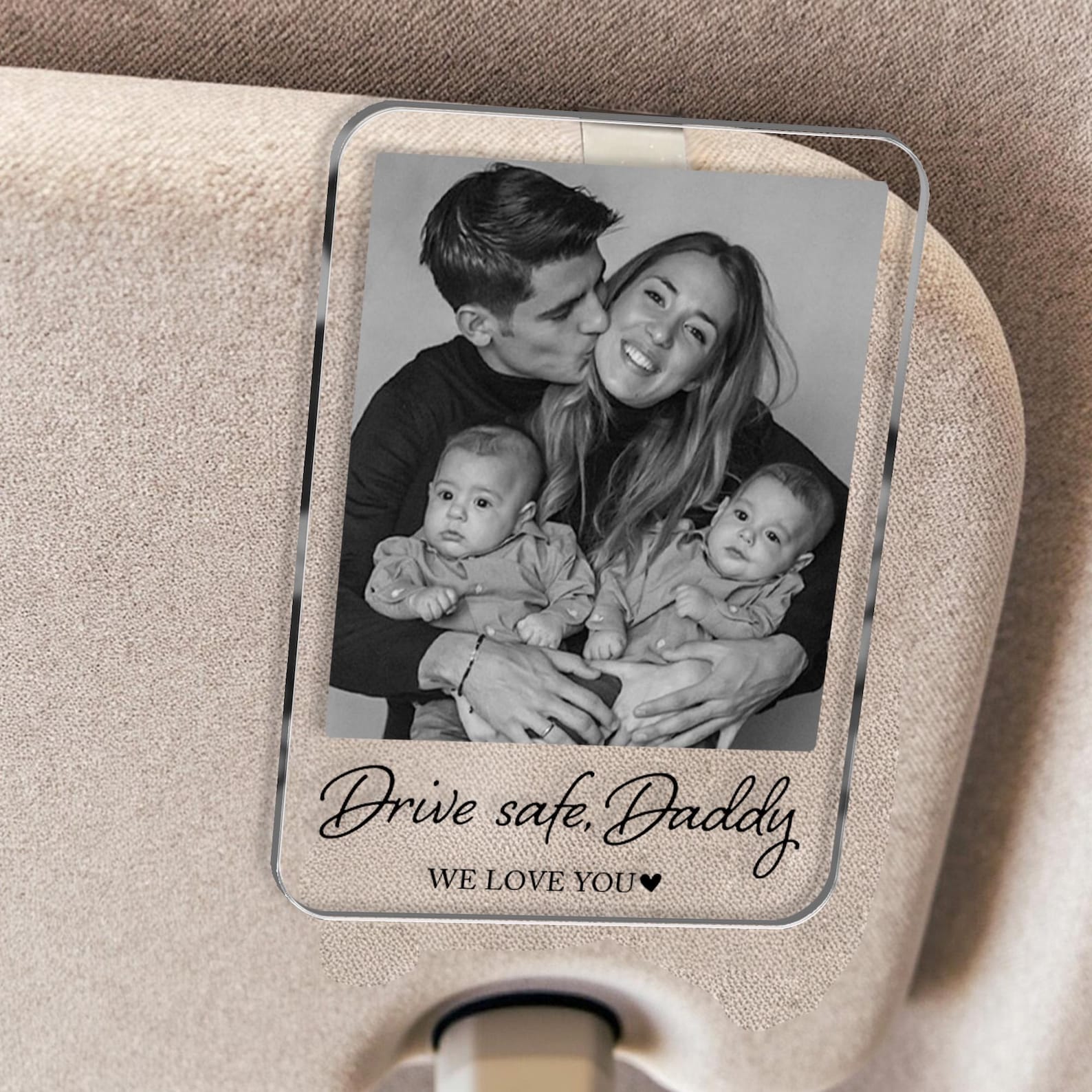 Custom Fathers Day Gift For Dad Photo Car Visor Clip, Drive Safe Daddy Gift, Husband Gift Drive Safe Sun Visor Clip, Acrylic Car Accessories