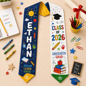 Kindergarten Graduation Stole 2026, Personalized Kids Grad Sash, Class of 2026 School Ceremony Stole, Preschool Graduation Gift