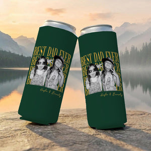 Custom Dad Vintage Photo Can Cooler, Baby Face Photo Sleeve Holder, First Fathers Day Gift For Husband, New Dad Gift