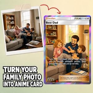 Personalized Father's Day Poke Card, Custom Gamer Dad Gift, Birthday Anniversary Gift, TCG Cards
