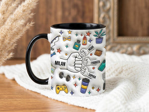 Grandpa Mug, Personalized Grandpa Cup with Grandkids Names, Custom Ceramic Coffee Mug, Grandfather Birthday Fathers Day Gift