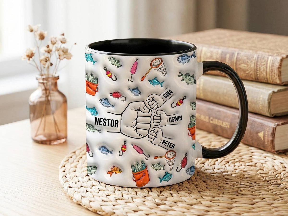 Grandpa Mug, Personalized Grandpa Cup with Grandkids Names, Custom Ceramic Coffee Mug, Grandfather Birthday Fathers Day Gift