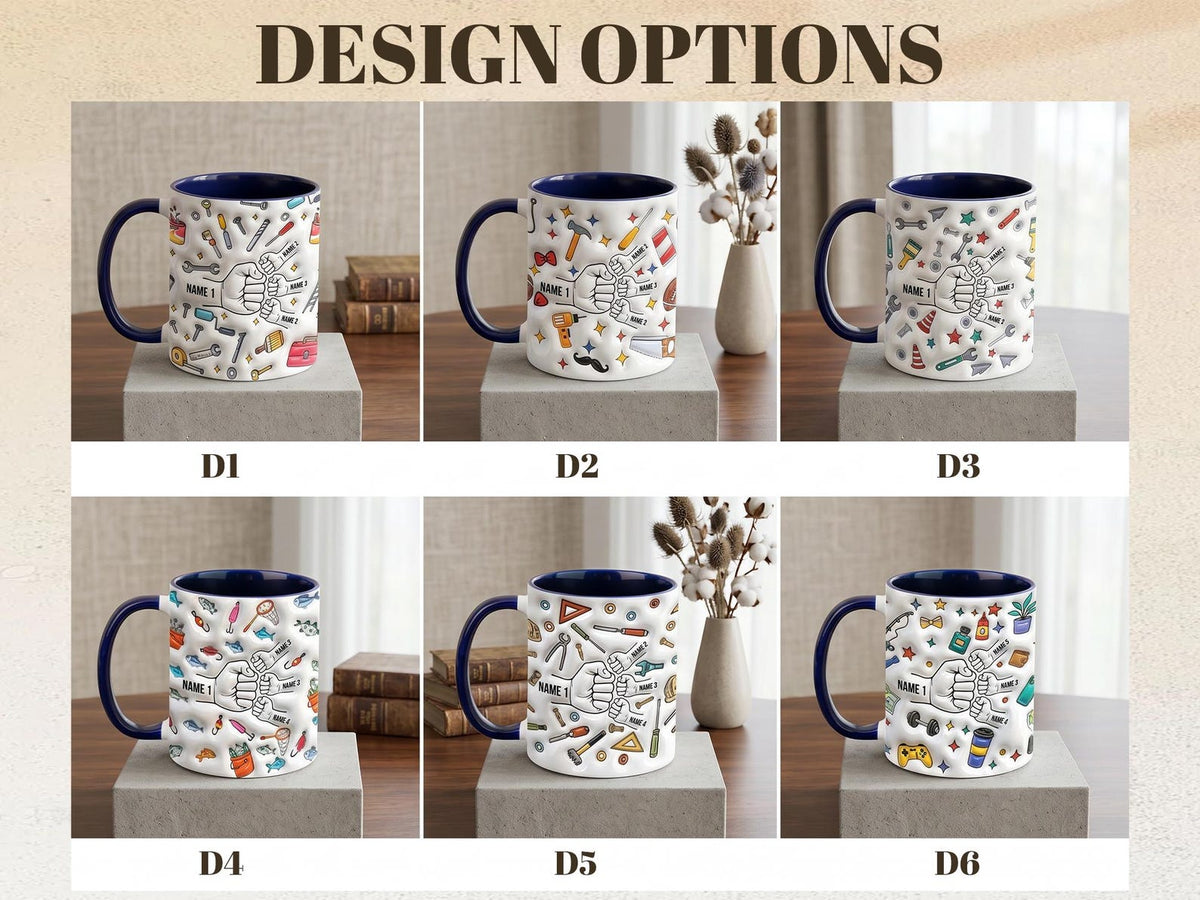 Grandpa Mug, Personalized Grandpa Cup with Grandkids Names, Custom Ceramic Coffee Mug, Grandfather Birthday Fathers Day Gift