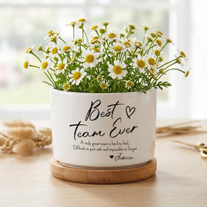 Personalized Gift Planter, Custom Flower Pot with Message, Plant Lover Gift for Teacher Mom Coworker Friend