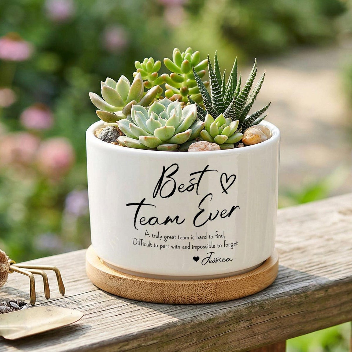 Personalized Gift Planter, Custom Flower Pot with Message, Plant Lover Gift for Teacher Mom Coworker Friend