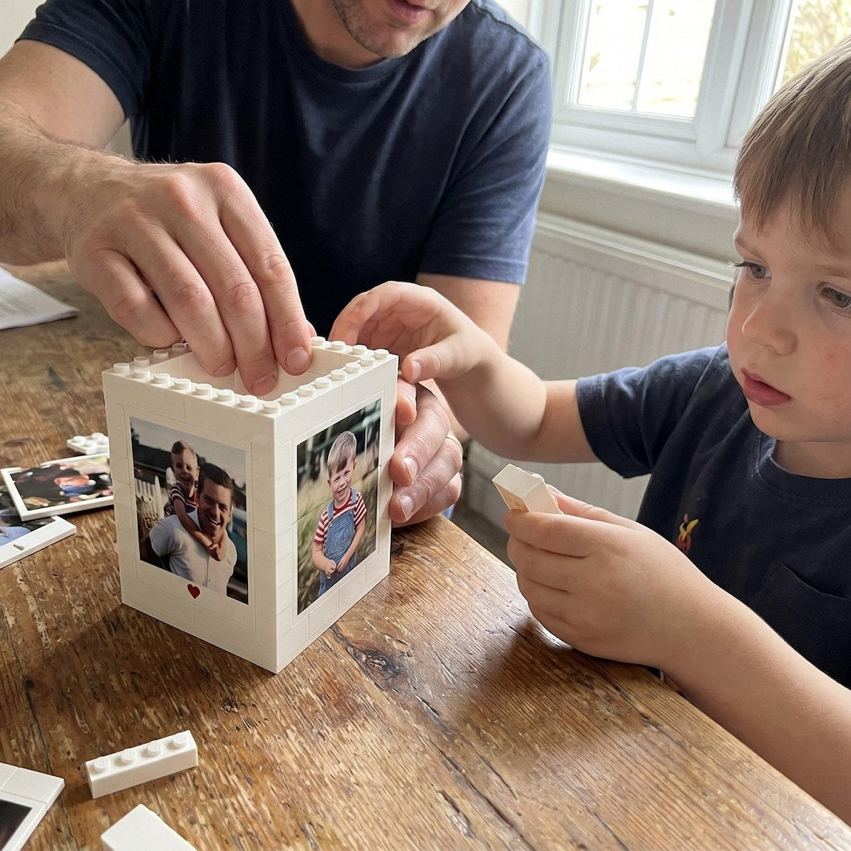 Custom Brick Pencil Pot Personalized Photo Desk Organizer for Dad, Father's day gift for dad grandpa
