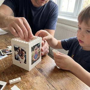 Custom Brick Pencil Pot Personalized Photo Desk Organizer for Dad, Father's day gift for dad grandpa