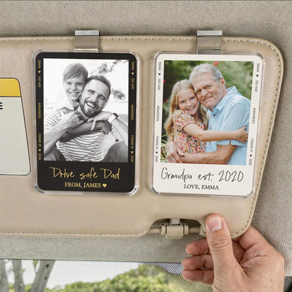 Fathers Day Gift For Dad Photo Car Visor Clip, Drive Safe Daddy, Drive Safe Sun Visor Clip, Husband Gift, Acrylic Car Accessories