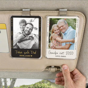 Fathers Day Gift For Dad Photo Car Visor Clip, Drive Safe Daddy, Drive Safe Sun Visor Clip, Husband Gift, Acrylic Car Accessories