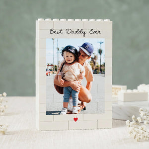 Daddy & Me Custom Puzzle Personalized Brick Photo Block Gift for Father s Day, Birthday Sentimental Keepsake Gift for Daddy from Kids