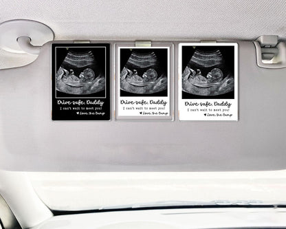 Personalized Baby Ultrasound Car Visor Clip, 1st Fathers Day Gift, New Dad Gift, Fathers Day Gift For Expecting Dad, Custom Pregnancy Gift
