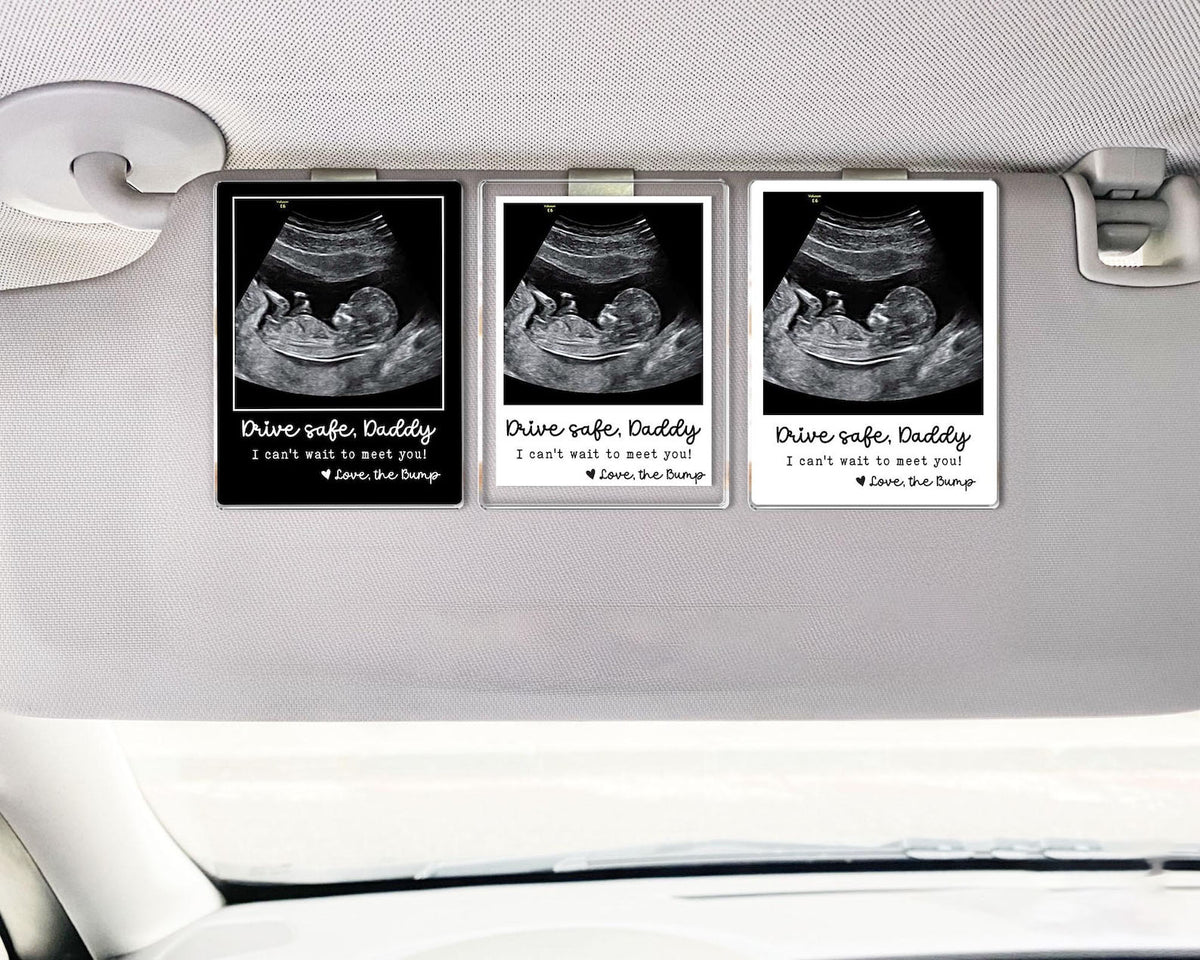 Personalized Baby Ultrasound Car Visor Clip, 1st Fathers Day Gift, New Dad Gift, Fathers Day Gift For Expecting Dad, Custom Pregnancy Gift