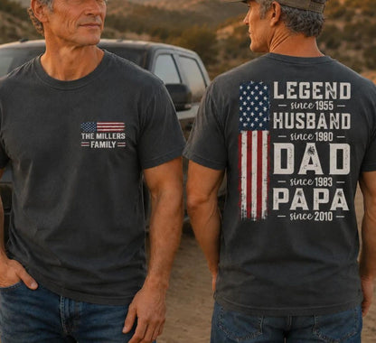 Personalized Legend Husband Dad Papa Shirt, Custom Father's Day Gift With Family Name And Year