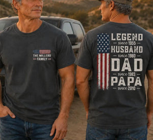 Personalized Legend Husband Dad Papa Shirt, Custom Father's Day Gift With Family Name And Year