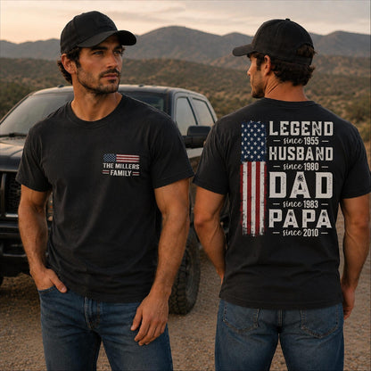 Personalized Legend Husband Dad Papa Shirt, Custom Father's Day Gift With Family Name And Year