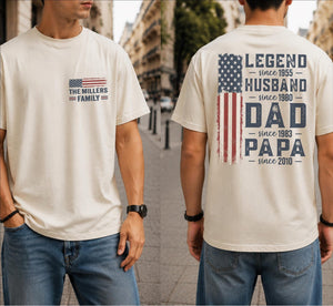 Personalized Legend Husband Dad Papa Shirt, Custom Father's Day Gift With Family Name And Year