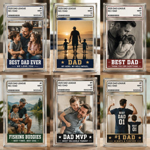 Personalized Photo Acrylic Block Plaque, Father's Day Gift for Baseball Dad, Husband Gifts, 1 Dad Sports, Dad Gifts, Custom Trading Card