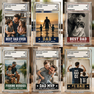 Personalized Photo Acrylic Block Plaque, Father's Day Gift for Baseball Dad, Husband Gifts, 1 Dad Sports, Dad Gifts, Custom Trading Card