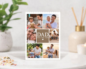 Custom Photo Collage Dad And Kids Building Blocks, Fathers Day Gift for Him, Bricks Puzzle Gift for Husband, New Dad Gift, Family Keepsake