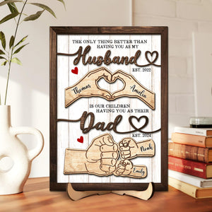 Father's Day Gifts For Dad, Custom Fist Bump Sign Gift for Husband, Dad Sign with Kids Names