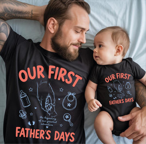 Our First Father's Day Shirt, Custom Father and Son Matching Tee, Dad and Me, 1st Fathers Day Gift