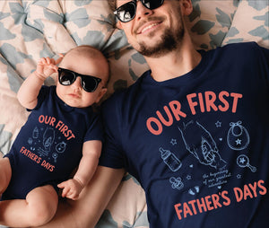 Our First Father's Day Shirt, Custom Father and Son Matching Tee, Dad and Me, 1st Fathers Day Gift