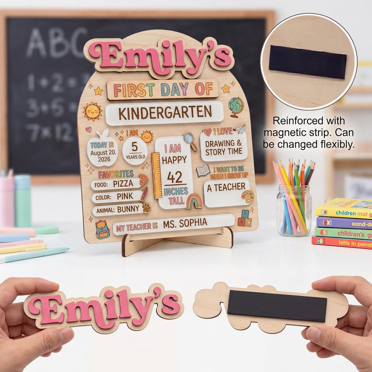 Custom First Day of School Sign, Back to School Board, Preschool Kindergarten 1st Day of School Sign, Last Day of School Keepsake