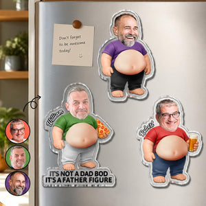 Custom Photo Poke Dad Bod Belly, Personalized Squishy Acrylic Fridge Magnet, Funny Face Gift For Dad Bod, Father's Day Gift For Husband