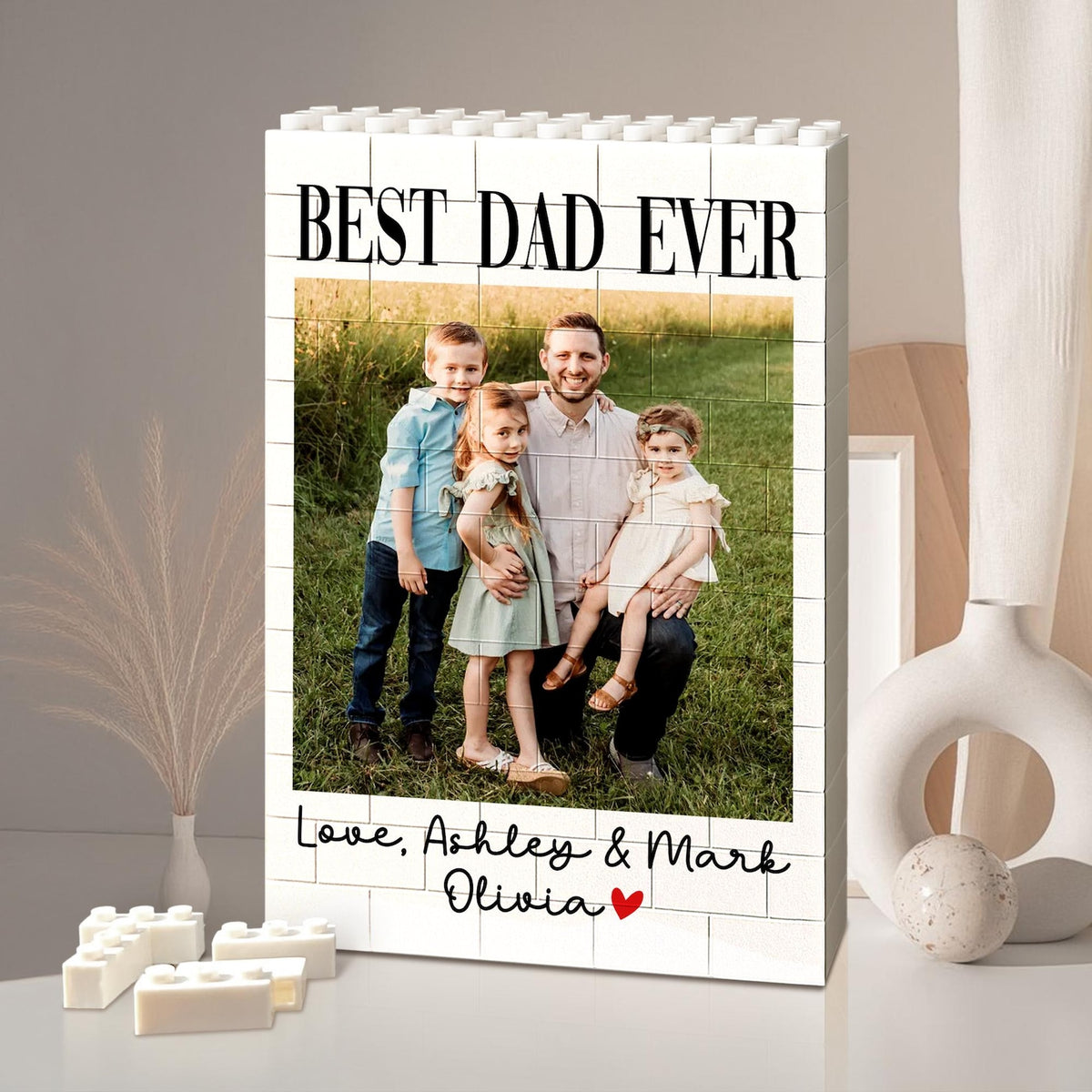 Custom Photo Building Block: Personalized Dad Picture Brick Puzzle, Father's Day Gift for Dad from Kids, Dad Birthday Gift, Gift for Husband