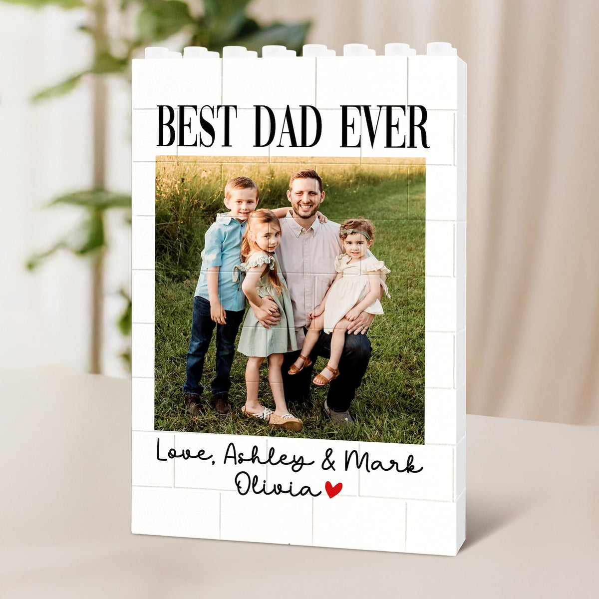 Custom Photo Building Block: Personalized Dad Picture Brick Puzzle, Father's Day Gift for Dad from Kids, Dad Birthday Gift, Gift for Husband