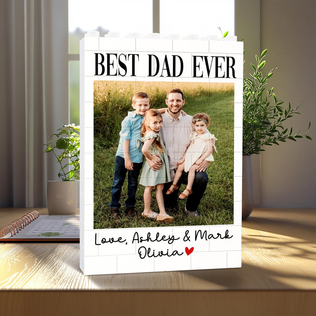 Custom Photo Building Block: Personalized Dad Picture Brick Puzzle, Father's Day Gift for Dad from Kids, Dad Birthday Gift, Gift for Husband