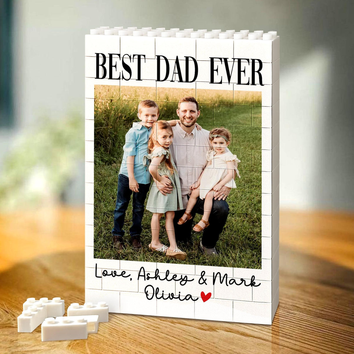 Custom Photo Building Block: Personalized Dad Picture Brick Puzzle, Father's Day Gift for Dad from Kids, Dad Birthday Gift, Gift for Husband